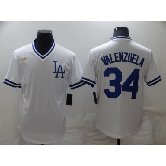 Men's Los Angeles Dodgers #34 Toro Valenzuela White Stitched Baseball Jersey Men's Los Angeles Dodgers #34 Toro Valenzuela White Stitched Baseball Jersey