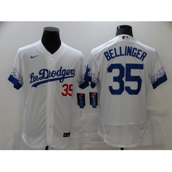Men's Los Angeles Dodgers #35 Cody Bellinger White Elite City Player Jersey Men's Los Angeles Dodgers #35 Cody Bellinger White Elite City Player Jersey