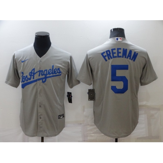 Men's Los Angeles Dodgers #5 Freddie Freeman Grey Stitched MLB Cool Base Nike Jersey Men's Los Angeles Dodgers #5 Freddie Freeman Grey Stitched MLB Cool Base Nike Jersey