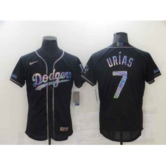Men's Los Angeles Dodgers #7 Julio Urias Black 2021 Iridescent Logo Jersey Jersey Men's Los Angeles Dodgers #7 Julio Urias Black 2021 Iridescent Logo Jersey Jersey