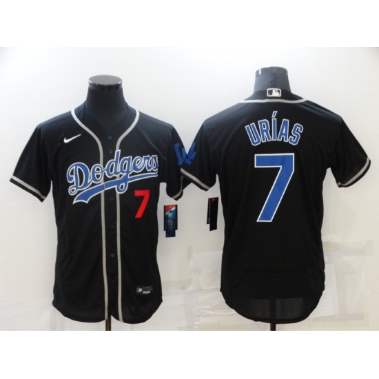 Men's Los Angeles Dodgers #7 Julio Urias Black Elite Jersey Men's Los Angeles Dodgers #7 Julio Urias Black Elite Jersey