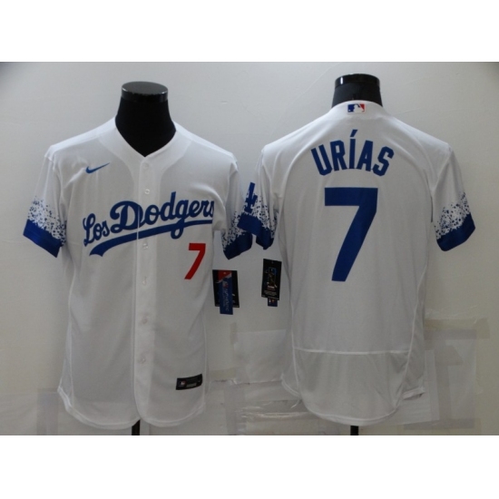 Men's Los Angeles Dodgers #7 Julio Urias White Elite City Player Jersey Men's Los Angeles Dodgers #7 Julio Urias White Elite City Player Jersey