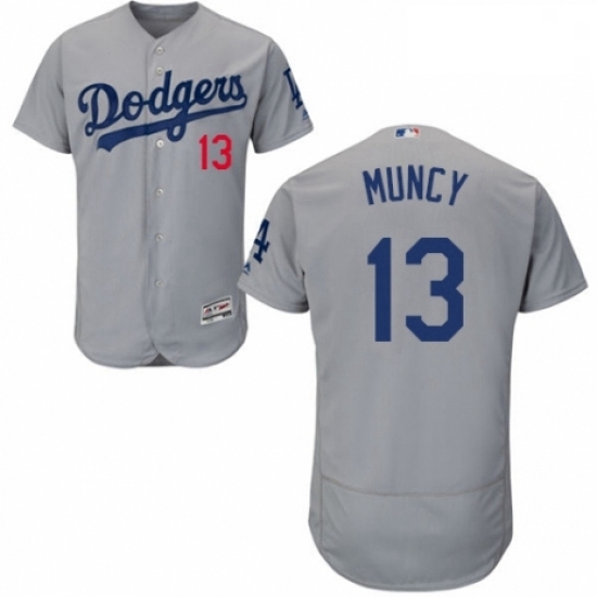 Mens Majestic Los Angeles Dodgers 13 Max Muncy Gray Alternate Flex Base Authentic Collection MLB Jersey