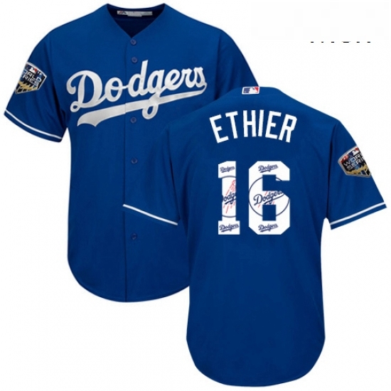 Mens Majestic Los Angeles Dodgers 16 Andre Ethier Authentic Royal Blue Team Logo Fashion Cool Base 2018 World Series MLB Jersey Mens Majestic Los Angeles Dodgers 16 Andre Ethier Authentic Royal Blue Team Logo Fashion Cool Base 2018 World Series MLB Jersey