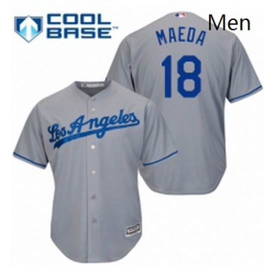 Mens Majestic Los Angeles Dodgers 18 Kenta Maeda Replica Grey Road Cool Base MLB Jersey Mens Majestic Los Angeles Dodgers 18 Kenta Maeda Replica Grey Road Cool Base MLB Jersey