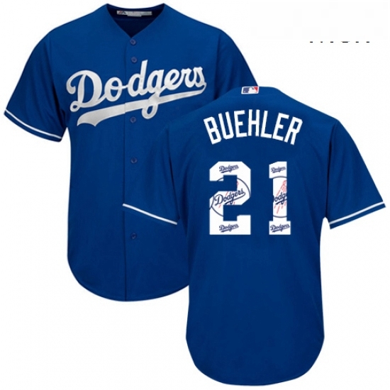 Mens Majestic Los Angeles Dodgers 21 Walker Buehler Authentic Royal Blue Team Logo Fashion Cool Base MLB Jersey Mens Majestic Los Angeles Dodgers 21 Walker Buehler Authentic Royal Blue Team Logo Fashion Cool Base MLB Jersey
