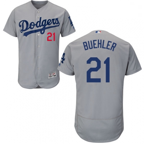 Mens Majestic Los Angeles Dodgers 21 Walker Buehler Grey Road Flex Base Authentic Collection MLB Jersey Mens Majestic Los Angeles Dodgers 21 Walker Buehler Grey Road Flex Base Authentic Collection MLB Jersey