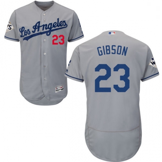 Mens Majestic Los Angeles Dodgers 23 Kirk Gibson Authentic Grey Road 2017 World Series Bound Flex Base Jersey Mens Majestic Los Angeles Dodgers 23 Kirk Gibson Authentic Grey Road 2017 World Series Bound Flex Base Jersey