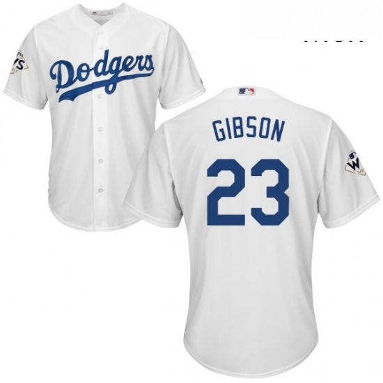 Mens Majestic Los Angeles Dodgers 23 Kirk Gibson Replica White Home 2017 World Series Bound Cool Base MLB Jersey Mens Majestic Los Angeles Dodgers 23 Kirk Gibson Replica White Home 2017 World Series Bound Cool Base MLB Jersey