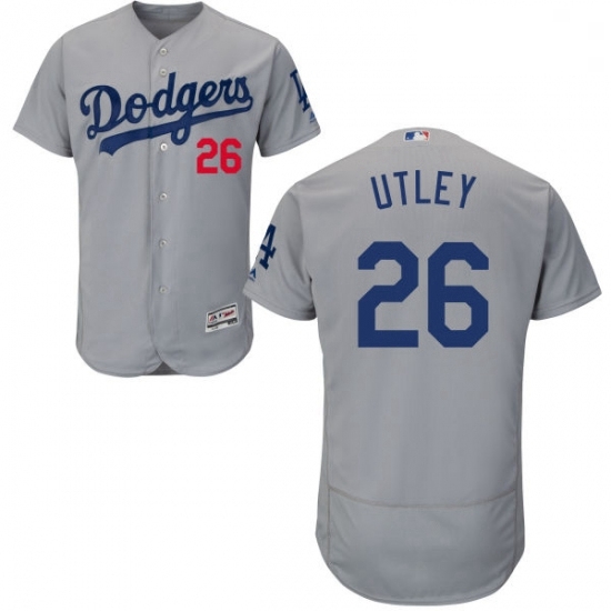 Mens Majestic Los Angeles Dodgers 26 Chase Utley Gray Alternate Road Flexbase Authentic Collection MLB Jersey Mens Majestic Los Angeles Dodgers 26 Chase Utley Gray Alternate Road Flexbase Authentic Collection MLB Jersey