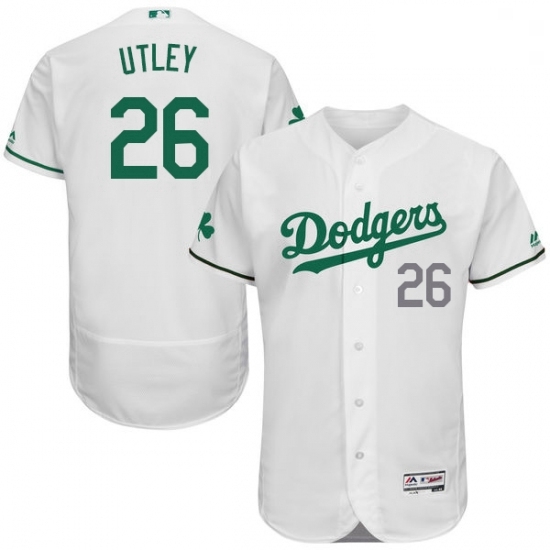 Mens Majestic Los Angeles Dodgers 26 Chase Utley White Celtic Flexbase Authentic Collection MLB Jersey Mens Majestic Los Angeles Dodgers 26 Chase Utley White Celtic Flexbase Authentic Collection MLB Jersey