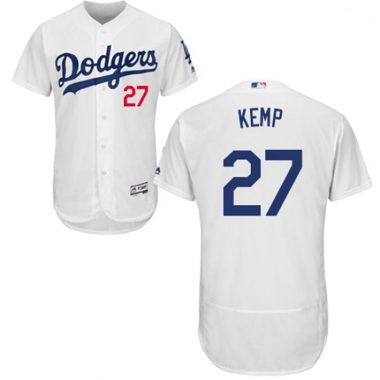 Mens Majestic Los Angeles Dodgers 27 Matt Kemp White Home Flex Base Authentic Collection MLB Jersey Mens Majestic Los Angeles Dodgers 27 Matt Kemp White Home Flex Base Authentic Collection MLB Jersey