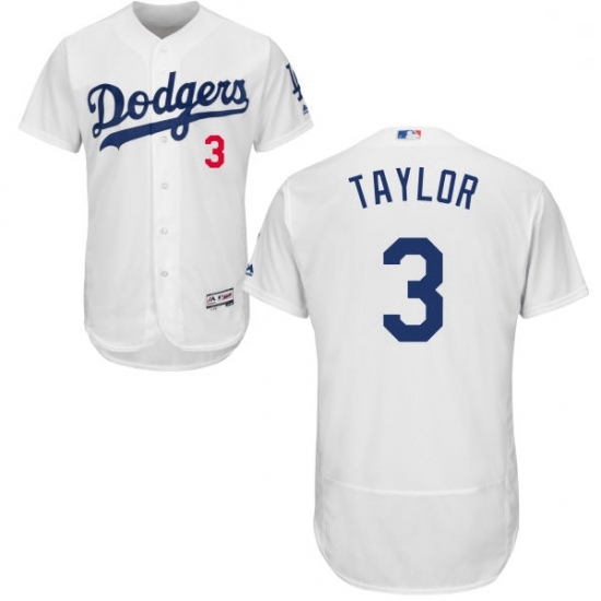Mens Majestic Los Angeles Dodgers 3 Chris Taylor White Flexbase Authentic Collection MLB Jersey Mens Majestic Los Angeles Dodgers 3 Chris Taylor White Flexbase Authentic Collection MLB Jersey