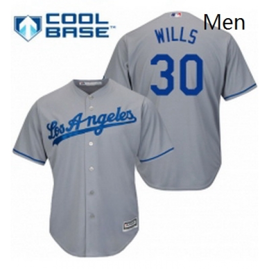 Mens Majestic Los Angeles Dodgers 30 Maury Wills Replica Grey Road Cool Base MLB Jersey Mens Majestic Los Angeles Dodgers 30 Maury Wills Replica Grey Road Cool Base MLB Jersey