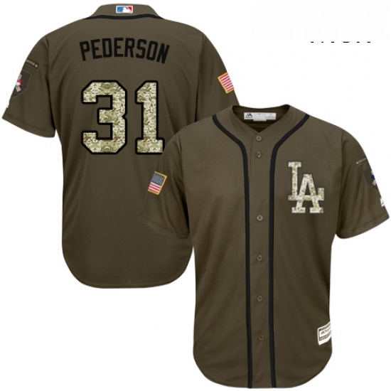 Mens Majestic Los Angeles Dodgers 31 Joc Pederson Authentic Green Salute to Service MLB Jersey Mens Majestic Los Angeles Dodgers 31 Joc Pederson Authentic Green Salute to Service MLB Jersey