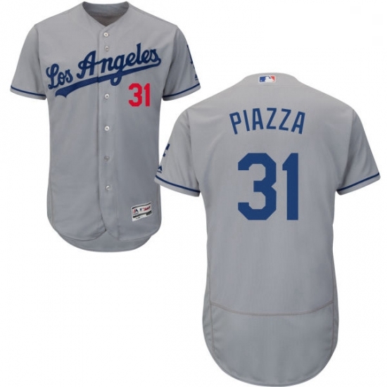 Mens Majestic Los Angeles Dodgers 31 Mike Piazza Grey Flexbase Authentic Collection MLB Jersey Mens Majestic Los Angeles Dodgers 31 Mike Piazza Grey Flexbase Authentic Collection MLB Jersey