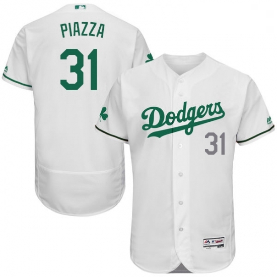 Mens Majestic Los Angeles Dodgers 31 Mike Piazza White Celtic Flexbase Authentic Collection MLB Jersey Mens Majestic Los Angeles Dodgers 31 Mike Piazza White Celtic Flexbase Authentic Collection MLB Jersey