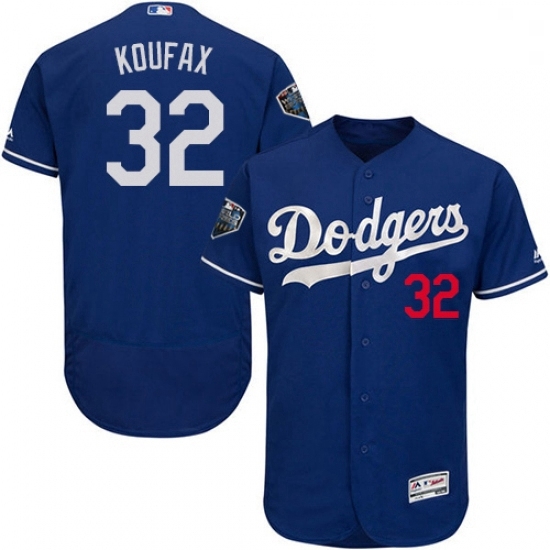 Mens Majestic Los Angeles Dodgers 32 Sandy Koufax Royal Blue Flexbase Authentic Collection 2018 World Series Jersey Mens Majestic Los Angeles Dodgers 32 Sandy Koufax Royal Blue Flexbase Authentic Collection 2018 World Series Jersey