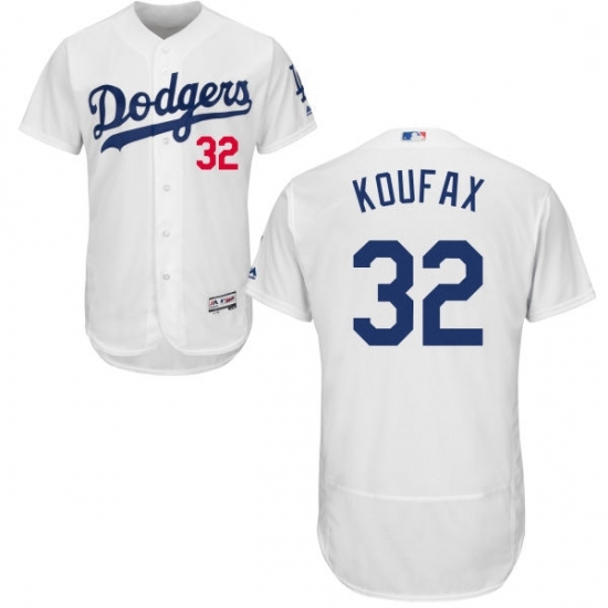 Mens Majestic Los Angeles Dodgers 32 Sandy Koufax White Home Flex Base Authentic Collection MLB Jersey Mens Majestic Los Angeles Dodgers 32 Sandy Koufax White Home Flex Base Authentic Collection MLB Jersey