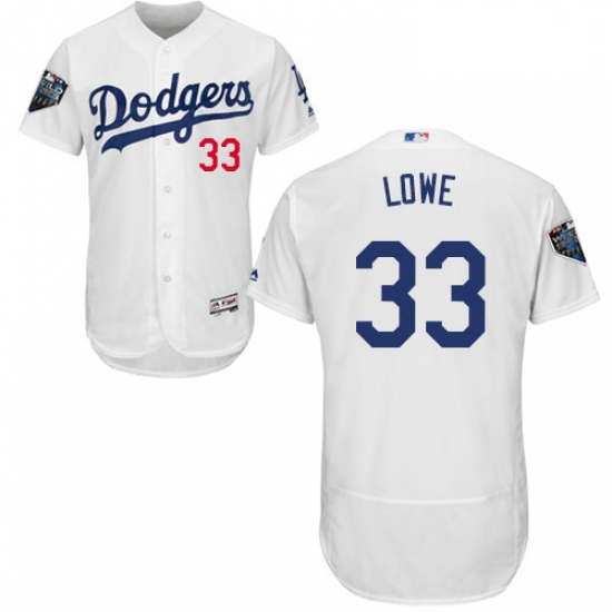 Mens Majestic Los Angeles Dodgers 33 Mark Lowe White Home Flex Base Authentic Collection 2018 World Series Jersey Mens Majestic Los Angeles Dodgers 33 Mark Lowe White Home Flex Base Authentic Collection 2018 World Series Jersey
