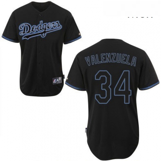 Mens Majestic Los Angeles Dodgers 34 Fernando Valenzuela Authentic Black Fashion MLB Jersey Mens Majestic Los Angeles Dodgers 34 Fernando Valenzuela Authentic Black Fashion MLB Jersey