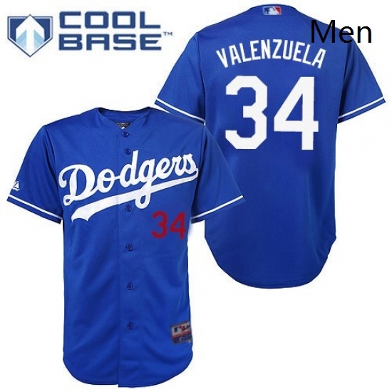 Mens Majestic Los Angeles Dodgers 34 Fernando Valenzuela Authentic Royal Blue Cool Base MLB Jersey Mens Majestic Los Angeles Dodgers 34 Fernando Valenzuela Authentic Royal Blue Cool Base MLB Jersey
