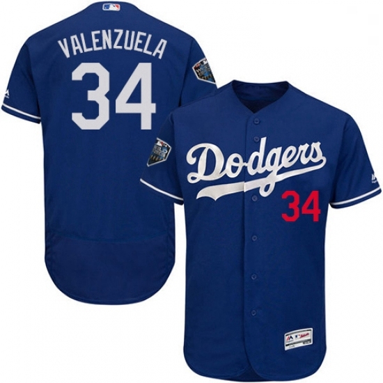Mens Majestic Los Angeles Dodgers 34 Fernando Valenzuela Royal Blue Flexbase Collection 2018 World Series Jersey 20 Mens Majestic Los Angeles Dodgers 34 Fernando Valenzuela Royal Blue Flexbase Collection 2018 World Series Jersey 20