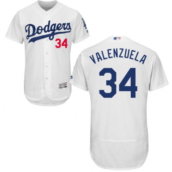 Mens Majestic Los Angeles Dodgers 34 Fernando Valenzuela White Home Flex Base Authentic Collection MLB Jersey Mens Majestic Los Angeles Dodgers 34 Fernando Valenzuela White Home Flex Base Authentic Collection MLB Jersey
