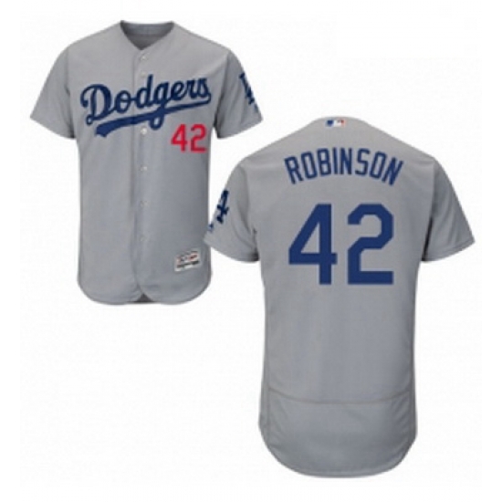 Mens Majestic Los Angeles Dodgers 42 Jackie Robinson Gray Alternate Road Flexbase Authentic Collection MLB Jersey Mens Majestic Los Angeles Dodgers 42 Jackie Robinson Gray Alternate Road Flexbase Authentic Collection MLB Jersey
