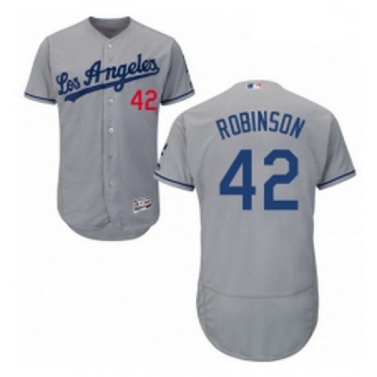 Mens Majestic Los Angeles Dodgers 42 Jackie Robinson Grey Flexbase Authentic Collection MLB Jersey Mens Majestic Los Angeles Dodgers 42 Jackie Robinson Grey Flexbase Authentic Collection MLB Jersey