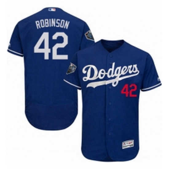 Mens Majestic Los Angeles Dodgers 42 Jackie Robinson Royal Blue Flexbase Authentic Collection 2018 World Series Jersey Mens Majestic Los Angeles Dodgers 42 Jackie Robinson Royal Blue Flexbase Authentic Collection 2018 World Series Jersey