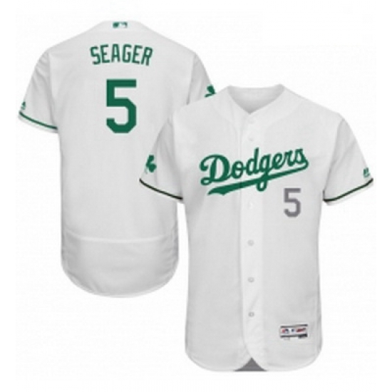 Mens Majestic Los Angeles Dodgers 5 Corey Seager White Celtic Flexbase Authentic Collection MLB Jersey Mens Majestic Los Angeles Dodgers 5 Corey Seager White Celtic Flexbase Authentic Collection MLB Jersey