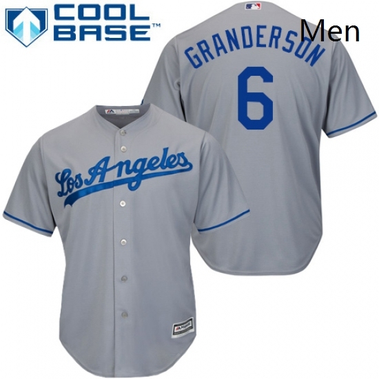 Mens Majestic Los Angeles Dodgers 6 Curtis Granderson Replica Grey Road Cool Base MLB Jersey Mens Majestic Los Angeles Dodgers 6 Curtis Granderson Replica Grey Road Cool Base MLB Jersey