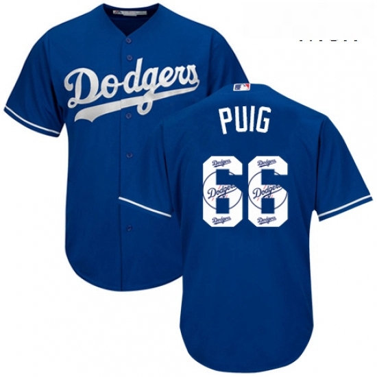 Mens Majestic Los Angeles Dodgers 66 Yasiel Puig Authentic Royal Blue Team Logo Fashion Cool Base MLB Jersey Mens Majestic Los Angeles Dodgers 66 Yasiel Puig Authentic Royal Blue Team Logo Fashion Cool Base MLB Jersey