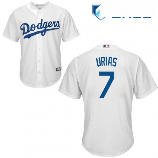 Mens Majestic Los Angeles Dodgers 7 Julio Urias Replica White Home Cool Base MLB Jersey Mens Majestic Los Angeles Dodgers 7 Julio Urias Replica White Home Cool Base MLB Jersey