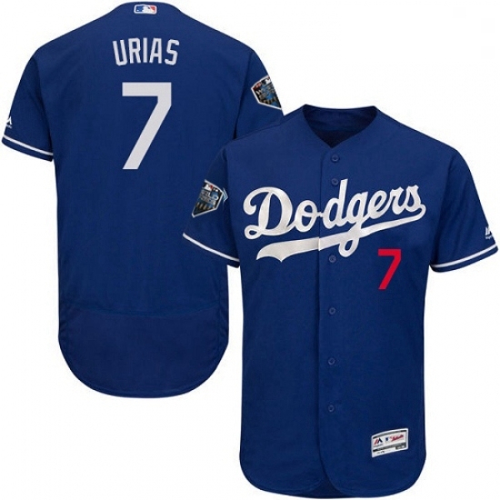 Mens Majestic Los Angeles Dodgers 7 Julio Urias Royal Blue Alternate Flex Base Collection 2018 World Series Jersey Mens Majestic Los Angeles Dodgers 7 Julio Urias Royal Blue Alternate Flex Base Collection 2018 World Series Jersey