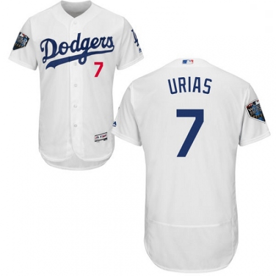 Mens Majestic Los Angeles Dodgers 7 Julio Urias White Home Flex Base Authentic Collection 2018 World Series Jersey Mens Majestic Los Angeles Dodgers 7 Julio Urias White Home Flex Base Authentic Collection 2018 World Series Jersey