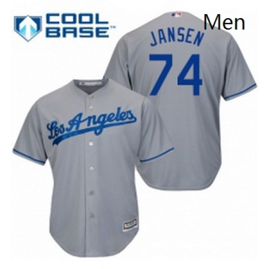 Mens Majestic Los Angeles Dodgers 74 Kenley Jansen Replica Grey Road Cool Base MLB Jersey Mens Majestic Los Angeles Dodgers 74 Kenley Jansen Replica Grey Road Cool Base MLB Jersey