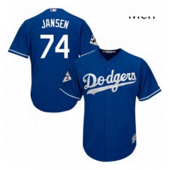 Mens Majestic Los Angeles Dodgers 74 Kenley Jansen Replica Royal Blue Alternate 2017 World Series Bound Cool Base MLB Jersey Mens Majestic Los Angeles Dodgers 74 Kenley Jansen Replica Royal Blue Alternate 2017 World Series Bound Cool Base MLB Jersey