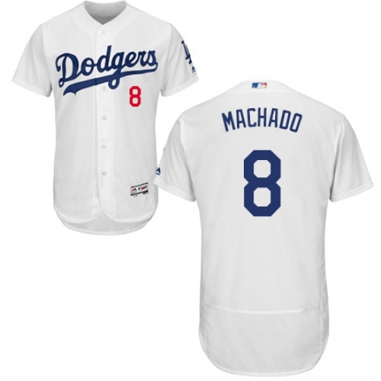 Mens Majestic Los Angeles Dodgers 8 Manny Machado White Home Flex Base Authentic Collection MLB Jersey Mens Majestic Los Angeles Dodgers 8 Manny Machado White Home Flex Base Authentic Collection MLB Jersey