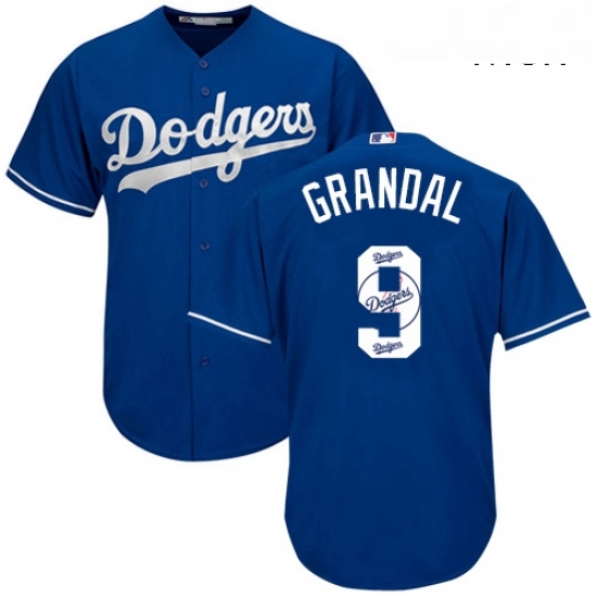 Mens Majestic Los Angeles Dodgers 9 Yasmani Grandal Authentic Royal Blue Team Logo Fashion Cool Base MLB Jersey Mens Majestic Los Angeles Dodgers 9 Yasmani Grandal Authentic Royal Blue Team Logo Fashion Cool Base MLB Jersey