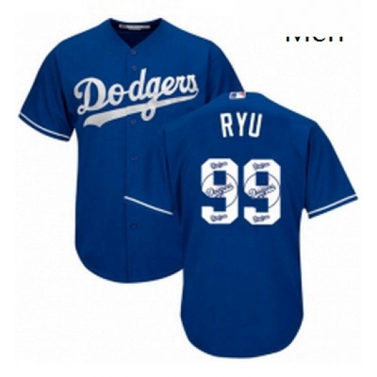 Mens Majestic Los Angeles Dodgers 99 Hyun Jin Ryu Authentic Royal Blue Team Logo Fashion Cool Base MLB Jersey Mens Majestic Los Angeles Dodgers 99 Hyun Jin Ryu Authentic Royal Blue Team Logo Fashion Cool Base MLB Jersey