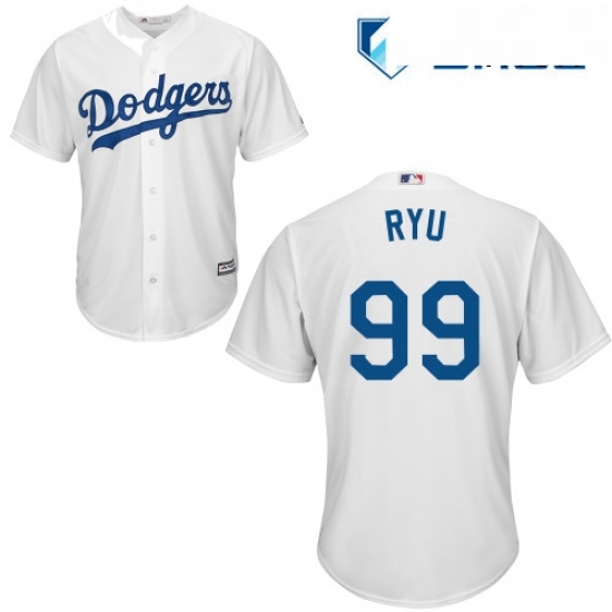 Mens Majestic Los Angeles Dodgers 99 Hyun Jin Ryu Replica White Home Cool Base MLB Jersey Mens Majestic Los Angeles Dodgers 99 Hyun Jin Ryu Replica White Home Cool Base MLB Jersey