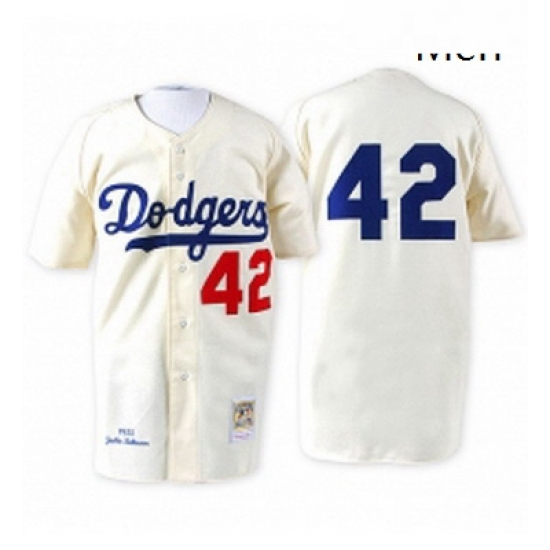 Mens Mitchell and Ness 1955 Los Angeles Dodgers 42 Jackie Robinson Replica White Throwback MLB Jersey Mens Mitchell and Ness 1955 Los Angeles Dodgers 42 Jackie Robinson Replica White Throwback MLB Jersey