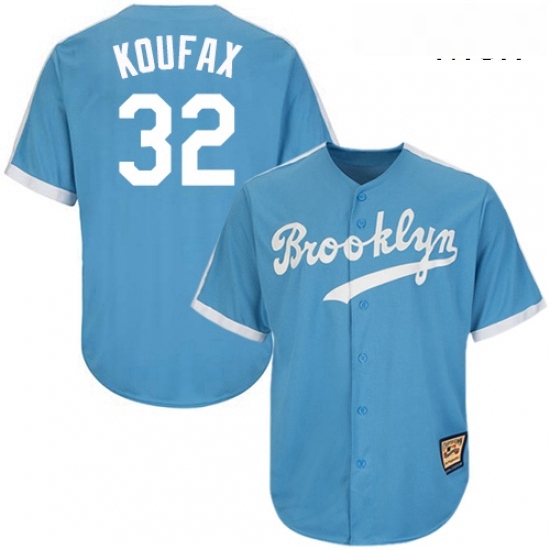 Mens Mitchell and Ness Los Angeles Dodgers 32 Sandy Koufax Replica Light Blue Throwback MLB Jersey Mens Mitchell and Ness Los Angeles Dodgers 32 Sandy Koufax Replica Light Blue Throwback MLB Jersey
