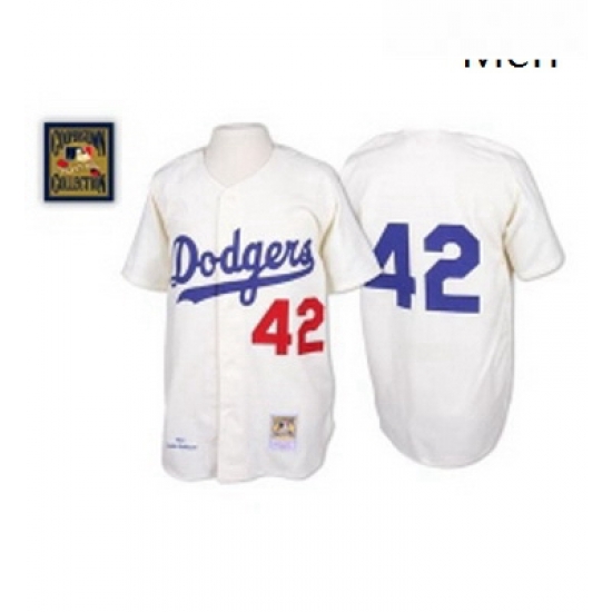 Mens Mitchell and Ness Los Angeles Dodgers 42 Jackie Robinson Replica White Throwback MLB Jersey Mens Mitchell and Ness Los Angeles Dodgers 42 Jackie Robinson Replica White Throwback MLB Jersey
