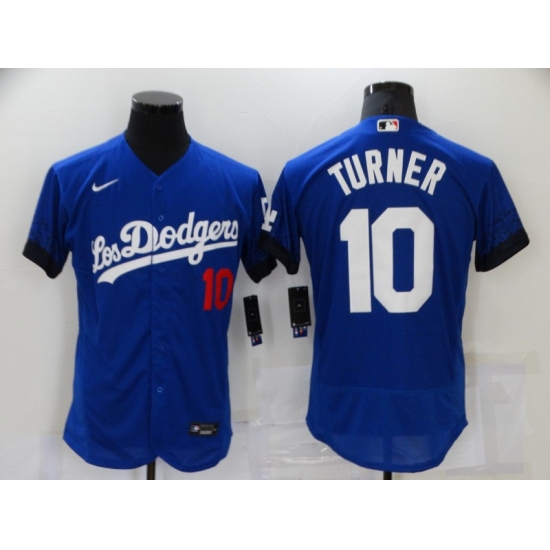 Men's Nike Los Angeles Dodgers #10 Justin Turner Blue Elite City Player Jersey Men's Nike Los Angeles Dodgers #10 Justin Turner Blue Elite City Player Jersey