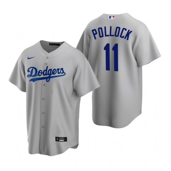 Mens Nike Los Angeles Dodgers 11 AJ Pollock Gray Alternate Stitched Baseball Jersey Mens Nike Los Angeles Dodgers 11 AJ Pollock Gray Alternate Stitched Baseball Jersey