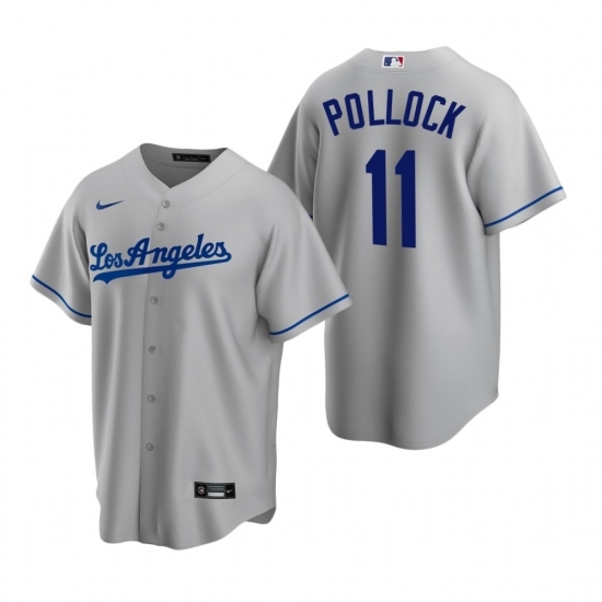 Mens Nike Los Angeles Dodgers 11 AJ Pollock Gray Road Stitched Baseball Jersey Mens Nike Los Angeles Dodgers 11 AJ Pollock Gray Road Stitched Baseball Jersey