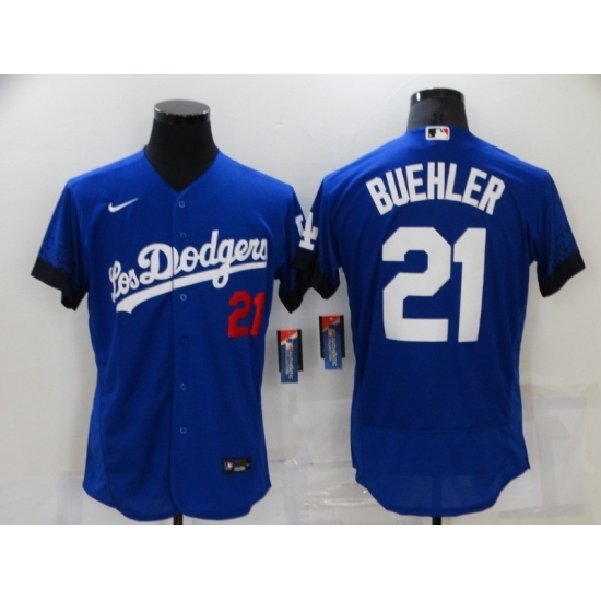 Men's Nike Los Angeles Dodgers #21 Walker Buehler Blue Elite City Player Jersey Men's Nike Los Angeles Dodgers #21 Walker Buehler Blue Elite City Player Jersey